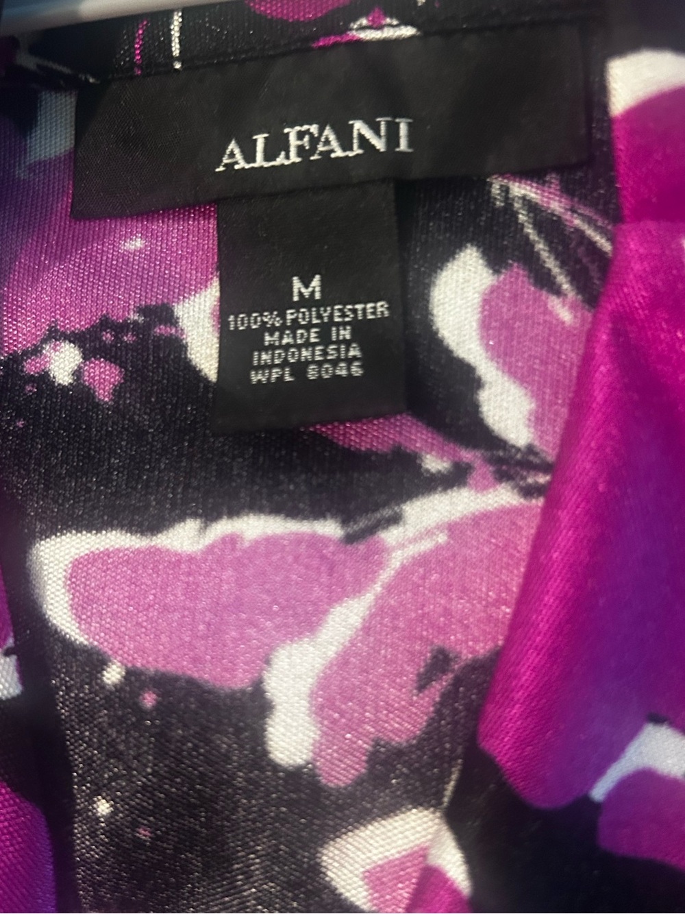 Alfani Purple Fitted Blouse with Elegant Draped Neckline - Picture 5 of 5